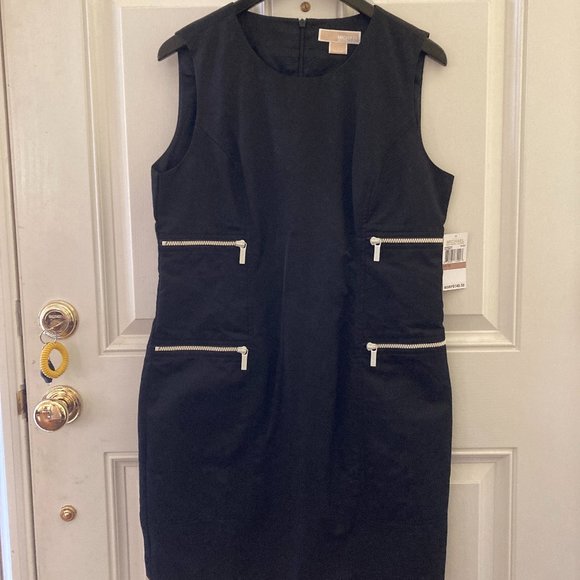 Michael Kors Black Sleeveless Dress/Zip Pockets/12/MSRP $149.50!/ON SALE $45! - Picture 1 of 3